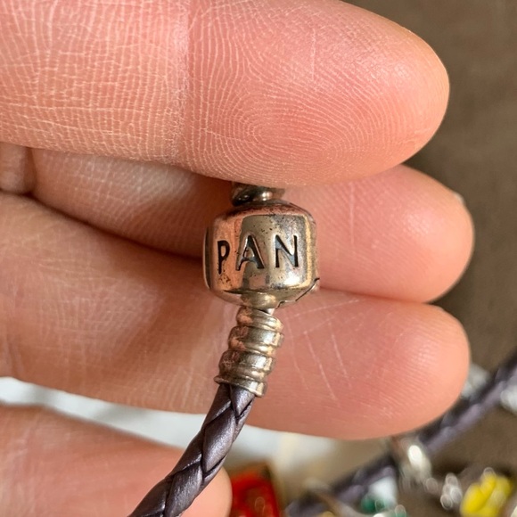 Pandora Purple Leather Bracelet Wrap Around Twice Necklace 9 Harry Potter Charms - Picture 9 of 13